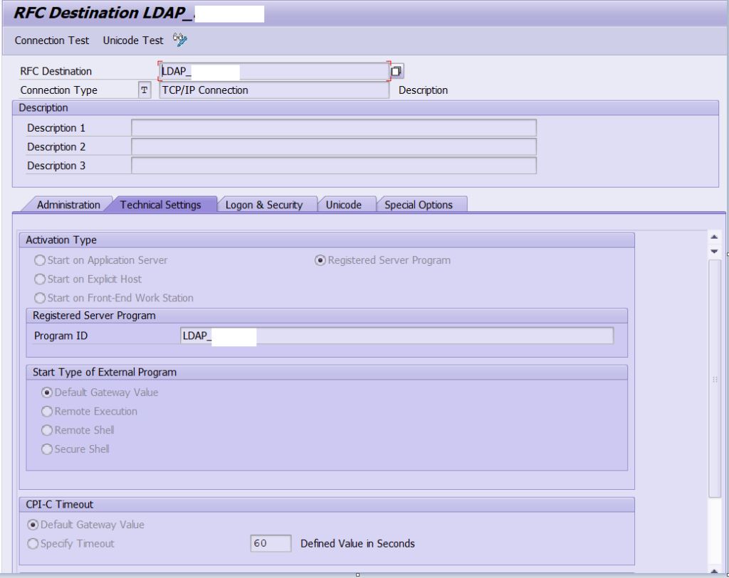 Configure LDAP connector_RFC creation