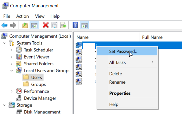 Set New SAPServiceSID password via Microsoft Computer Management